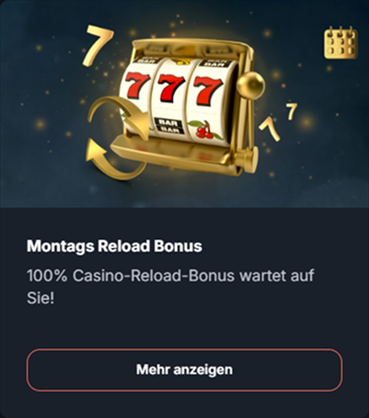 bonus-2 Montags Reload Bonus goldener Automat 777