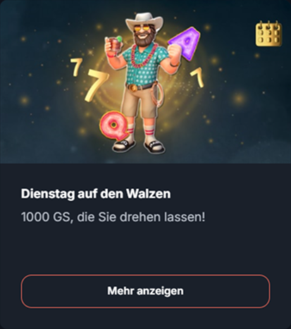 bonus-3 Dienstag auf den Walzen Maskottchen 1000 GS